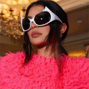 Gafas de sol Sexy Cat Eye Women 2023 Designer Fashion Y2K Gafas de sol para hombres Oversized Semi Rimless Punk Sunglass