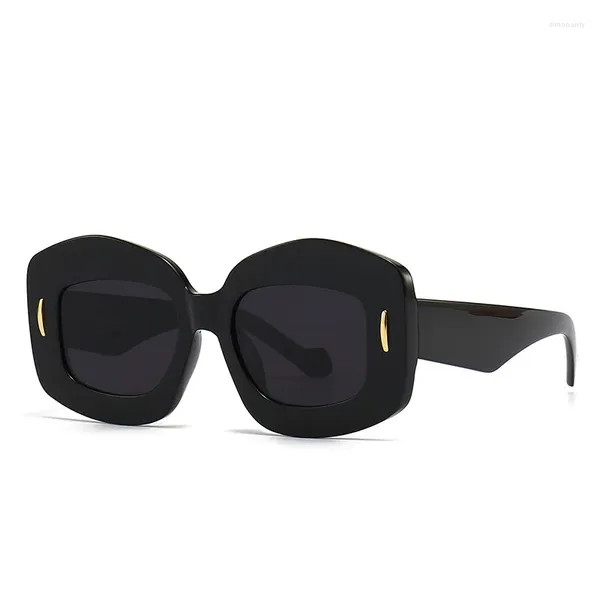 Lunettes de soleil nuances acétate noir pour femmes hommes châtaigne personnalité marque concepteur été filles polygone lunettes de soleil