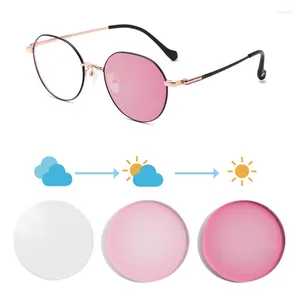 Lunettes de soleil Shinu Lunettes de prescription Femmes Titanium Cadre Pochromic Lentilles Myopie Dioptrie Grade Femme