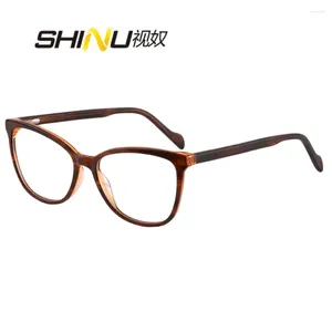 Lunettes de soleil Lunes rouges Shinu Femmes Myopie Lenses Multifocal Magnifing Eyeglasses Fashion Elues Y2K ACETATE FEMME Cadre féminine