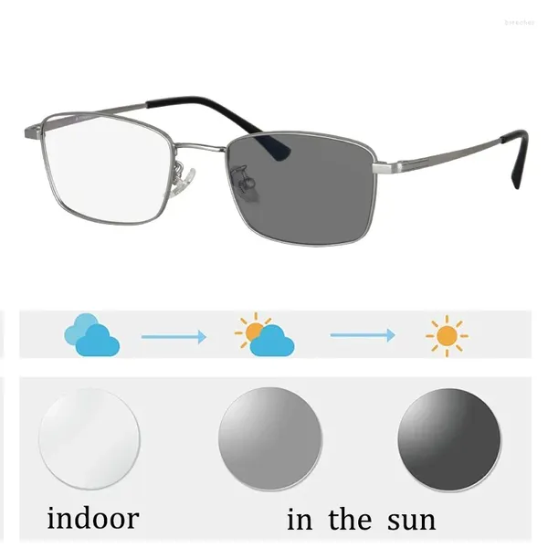 Gafas de sol SHINU Titanium Gafas para hombres Lentes Pocrómicos Lectura progresiva Hombres de prescripción Vintage Sin alergias de la piel