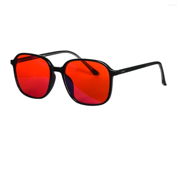 Lunettes de soleil SHINU Y2K Lunes de style hommes Femmes Square Shape Lens Red Better Sleep Blue Light Blocking Orange pour le jeu informatique