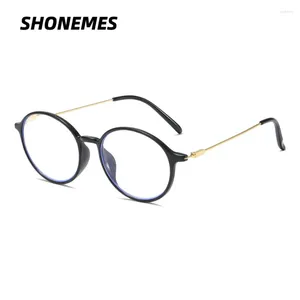 Gafas de sol Shonemes Gafas redondas clásicas Blue Light Bloqueo anteojos ópticos Computer Eyewear Black Purple marrón para mujeres