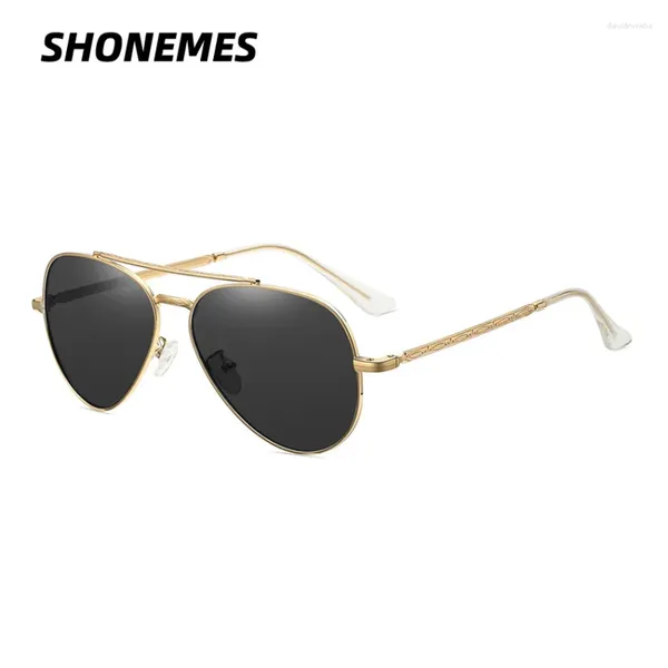 Gafas de sol Shonemes Marco de metal polarizado Sombras de aviación de aviación al aire libre UV400 Conducción para hombres