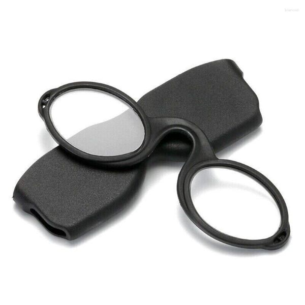 Lunettes de soleil Cadre en silicone Lunettes de lecture sans bras Nez rond Repos Petits lecteurs portables pour hommes et femmes presbytes avec étui