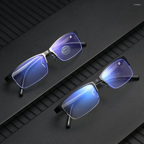 Lunettes de soleil simples à demi-cadre Classic Anti-Blue Light Business Eyeglass Protection Eye Protection Ultra Glasses