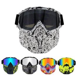 Gafas de sol para esquiar y Snowboard, gafas de invierno para motos de nieve, gafas de esquí a prueba de viento, gafas de sol de cristal para Motocross con filtro bucal