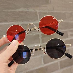Lunettes de soleil petit cadre rond en métal femmes hommes mode rétro cercle nuances à la mode Punk Hippie lunettes de soleil UV400 lunettes de protection