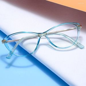 Lunettes de soleil ovales bleues de petite taille pour femmes et hommes, Anti-radiation, décoration TR90, jambe de printemps, blocage pour hommes