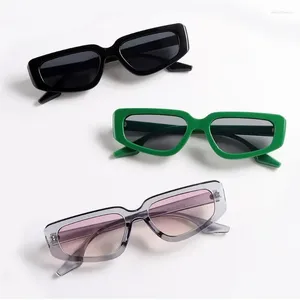 Zonnebrillen kleine vrouwen mannen trendy vintage merkontwerper hiphop vierkant groen buitenglazen