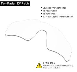 Gafas de Sol Smartvlt Gafas de Sol Lentes de Repuesto para Radar Ev Path Eclipse Gris Fotocromáticas