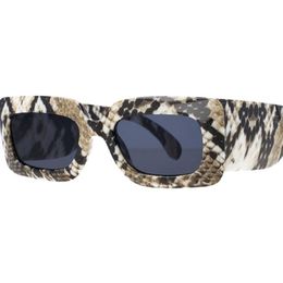 Lunettes de soleil Peau serpent brun python femmes concepteur de marque de rectangle vintage pour les lunettes UV400 314n