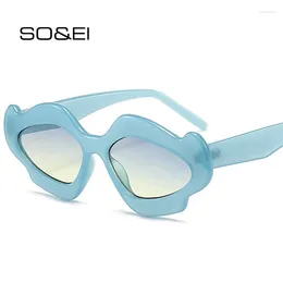 Lunettes de soleil SOEI Mode Irrégulière Forme De Fleur Femmes Rétro Marque Designer Couleurs Bonbons Lunettes UV400 Hommes Cat Eye Lunettes De Soleil