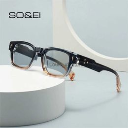 Gafas de sol SO EI Gafas de sol cuadradas retro Mujeres Diseñador de la marca de moda Tonos degradados UV400 Hombres Remaches de tendencia Gafas de sol punk H24223