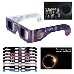 Lunettes de soleil lunettes d'éclipse solaire vue directe du soleil Anti-uv couleur aléatoire ombre de sécurité protège les yeux lunettes d'éclipse de papier 3D