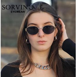 Zonnebrillen sorvino retro ovaal voor vrouwen mannen trendy vintage vintage 90s zonneglazen klassieke tinten uv400 bescherming gafas de sol mujer