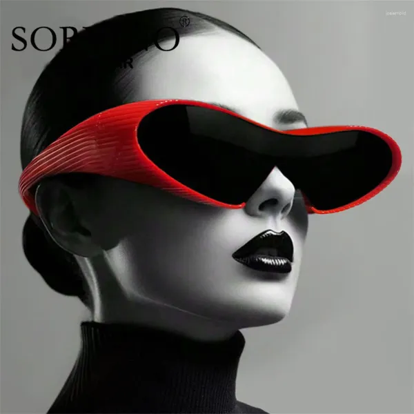 Gafas de sol Sorvino Y2K Punk Sports Women Steampunk Sun Gafas Fashion Eyewear Shades Vintage UV400 Futuristic Wrap Eyeglasses