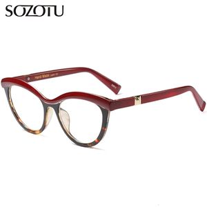 Gafas de sol SOZOTU Ojo de gato Marco de anteojos ópticos Mujer Miopía Gafas de computadora Lente transparente Montura de gafas para mujer Gafas YQ412 230712