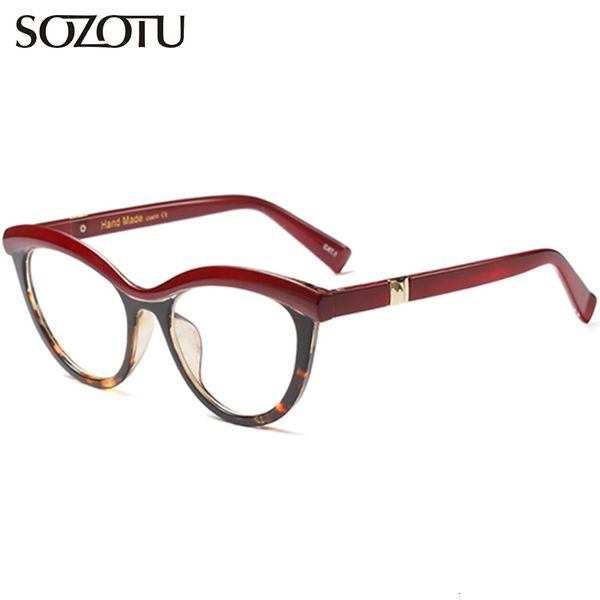 Lunettes de soleil SOZOTU Cat Eye Optique Lunettes Cadre Femmes Myopie Ordinateur Lunettes Lentille Claire Spectacle Cadre Pour Femme Lunettes YQ412 230712