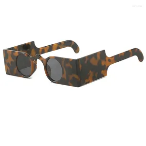 Lunettes de soleil carré et cadre rond à la lampadaire Internet célébrité mode pour hommes femmes hip hop