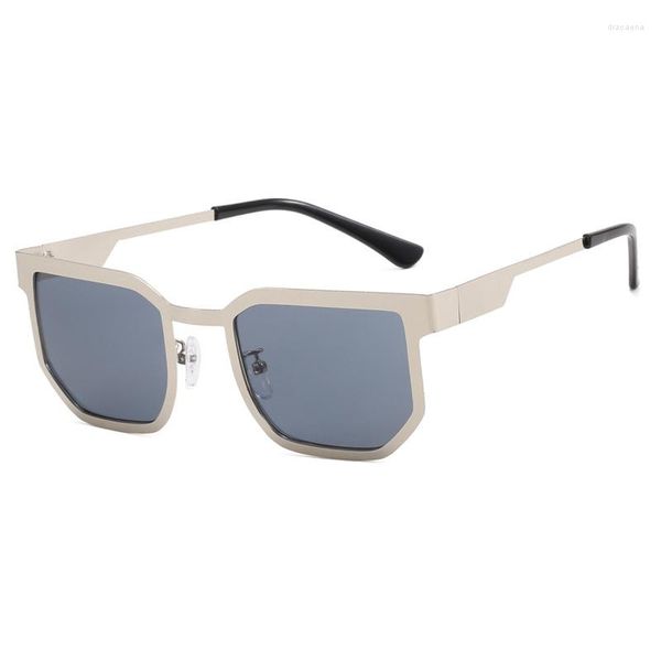 Lunettes de soleil carrées mode pour hommes polygonales rétro lunettes à la mode décontracté conduite lunettes en plein air UV400 nuances lunettes unisexe