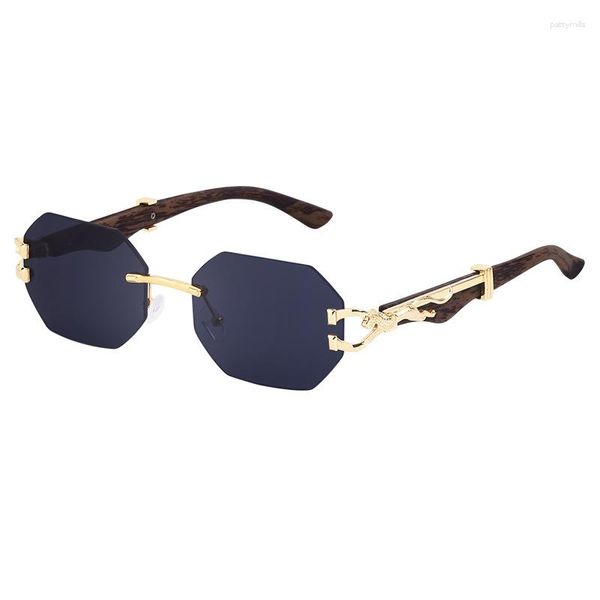 Gafas de sol cuadradas a la moda sin montura para Mujeres Hombres tonos únicos sin marco Retro Vintage gafas de moda UV400