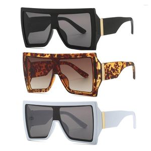 Lunettes de soleil cadre carré une pièce personnalité tendance lunettes de soleil surdimensionnées pour hommes en gros