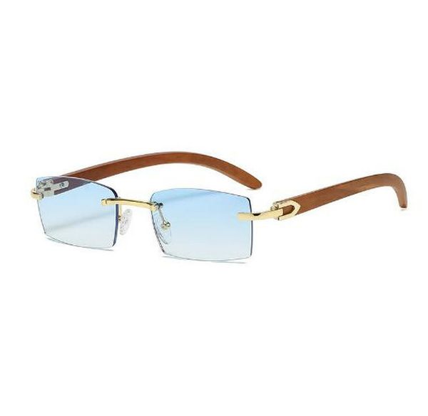 Gafas de sol Cuadradas Cuerno de búfalo genuino Ienbel Diseño de lujo Gafas Diseñador de la marca para hombre Gafas de sol Vintage Carter Buffs Sin montura Carters de vidrio CT207