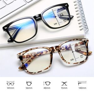 Lunettes de soleil Lunettes de lecture carrée hommes multifocal Progressive Diopters Anti-Glare Computer Business Office Femmes Eyeglasse UV400SU342L