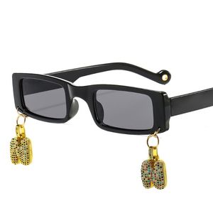 Lunettes de soleil carrées petit cadre hommes Cuba CZ Padant Vintage femmes 2023 Hip Hop vente en gros unisexe