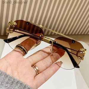 Zonnebril Vierkante Zonnebril Mannen Vrouwen Merk Designer Mode Vintage Gradiënt Brillen Mannelijke Rijden Zonnebril Metalen Shades Oculos De SolL2403