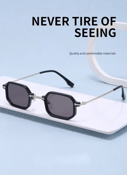 Gafas de sol cuadradas para mujer tipo delgado gradientes lente aleación marco de metal diseñador gafas de sol hombres UV400