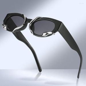 Lunettes de soleil Steampunk Cat Eye pour femmes hommes Y2K Punk serpent décoration lunettes de soleil marque lunettes de créateur UV400 nuances S131