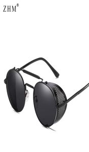 Lunettes de soleil steampunk Goggles Retro Men Punk Punk Round Women Designer Sun Glasses For Mâle UV4002290749