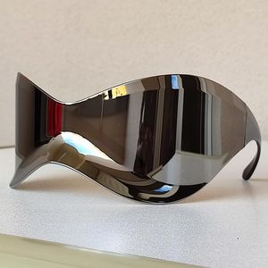 Zonnebril Steampunk Masker Vlinder-Frame Voor Vrouwen Oversized Punk Y2k Zonnebril Goggle Mannen 2000'S Designer De Sol Oculos