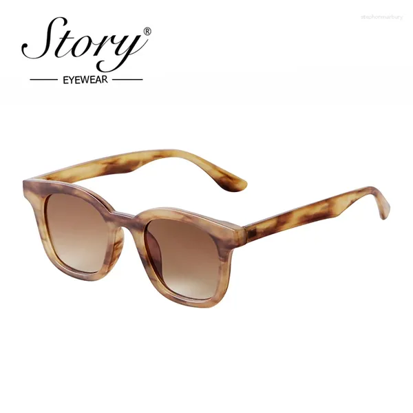 Lunettes de soleil Story 2024 tortue vintage carrée carrée des femmes hommes de créateur de 90s roses rond verrus pour chats de soleil s4113d