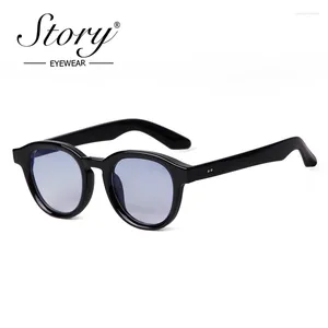 Gafas de sol STORY Moda Azul Redondo Mujeres Diseñador Tendencia Vintage Remache Oversize Hombres Gafas de Sol Gafas De Sol S77328