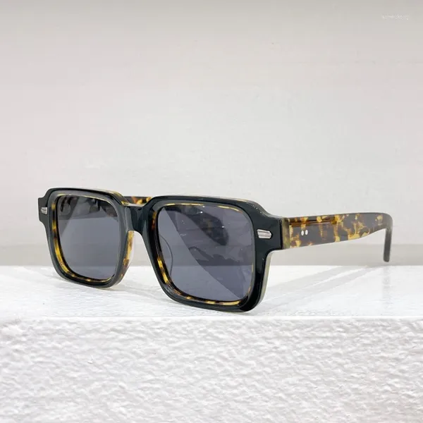 Gafas de sol Street Fashion Tortuga Hombres Sombras INS Estilo Cuadrado Gafas de sol Primavera 2024 Espesar Acetato Solar Mujeres