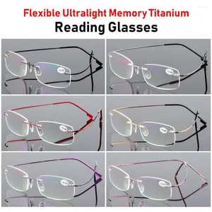 Sortie des lunettes de soleil 1.0- 4.0 Flexibles Ultralight Presbype Eyeglass Rimless Memory Memor