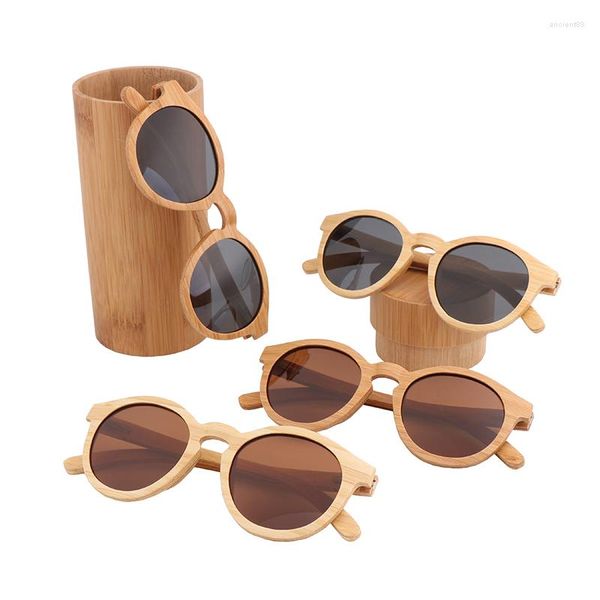 Lunettes de soleil Style laminé pour hommes et femmes en bois de bambou lunettes de soleil couleur primaire UV 400 lunettes de protection avec boîte