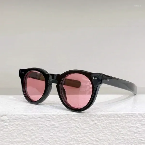 Gafas de sol con estilo Premium Acetato Redondo Óptico Prescripción Diseñador Estilo al aire libre Hombres Mujeres Personalidad Gafas de alta calidad