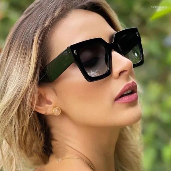 Gafas de sol con estilo, forma cuadrada, diseñador, mujer, estilo europeo americano, protección UV400, gafas de sol