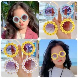 Zonnebrillen zomer ldren schattige acryl acryl zonnebrandcrème zonnebril voor babymeisjes klassieke zonnebrillen voor kinderen UV400 zonnebril H240508