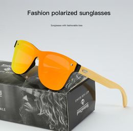 Lunettes de soleil été femme mode cyclisme lunettes de soleil homme bambou noir lunettes de soleil équitation plage Uv400 conduite verre vent lunettes lentilles jointes Cool Goggle