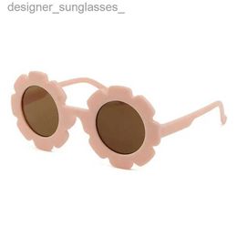 Gafas de sol Sun Flower Gafas de sol para niños Redondo Verano Viajes Sombras Niños Niñas Ly Eyewear Niños Bebé Protección UV Oculos De SolL231115