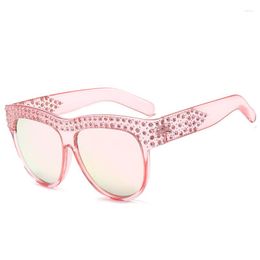 Zonnebril Zonnebril Mannen Vierkante Diamanten Vrouwen Oversized Strass Glitter Crystal Eyewear De Sol Oculos UV400