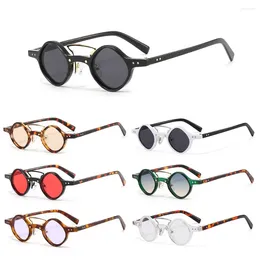 Lunettes de soleil Lunettes de soleil Hommes/Femmes Steam Punk Petit Rond Carré Conduite Shades Hippie