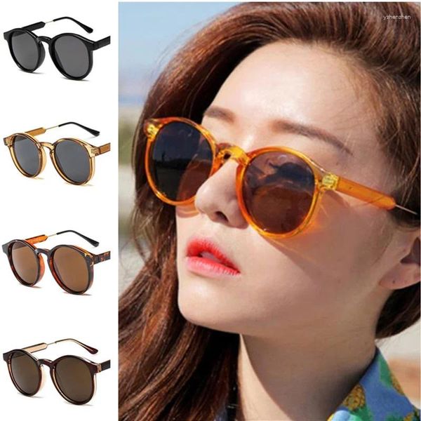 Lunettes de soleil verres de soleil unisexes rétro anti-UV spectacles Caxe Round Chéchasse Classic Ornamental Goggle Fashion