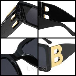 Lunettes De soleil Lunettes De soleil mode surdimensionnées la lettre B carré luxe tendance femmes hommes rétro Rectangle Gafas De SolSunglasses NA26