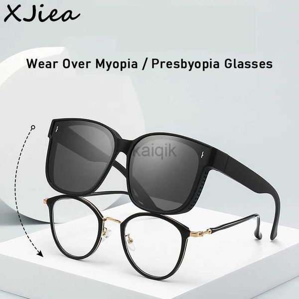 Gafas de sol gafas de sol para usar ante gafas vintage lentes solares polarizados para hombres y mujeres miopía presbyopia conducción al aire libre 240416